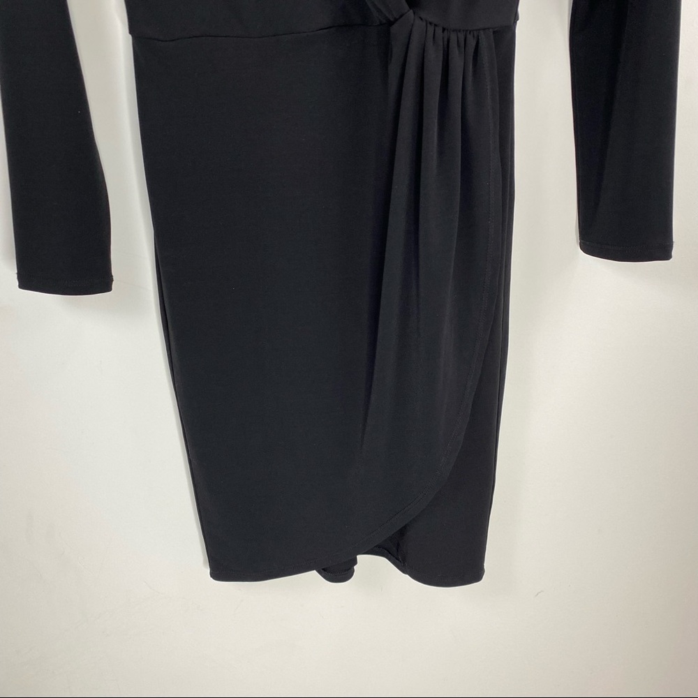 Velvet by Graham and Spencer X Anthropologie Caterina Black Faux Wrap Dress XS - Picture 6 of 12